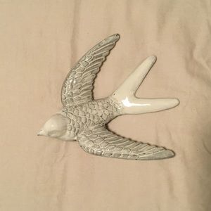 Ceramic White Glasses Bird Wall Art